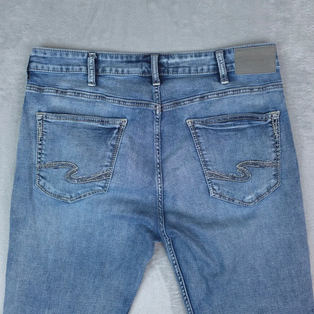 Silver Jeans Mens 36x30‎ Blue Grayson Easy Fit Straight Leg Stretch Denim